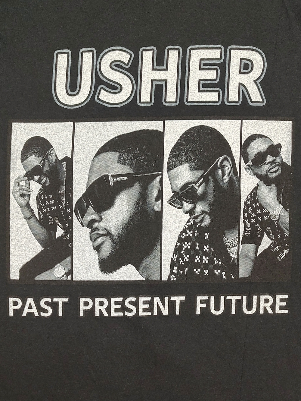 Usher Black 'Past Present Future' Graphic Tee